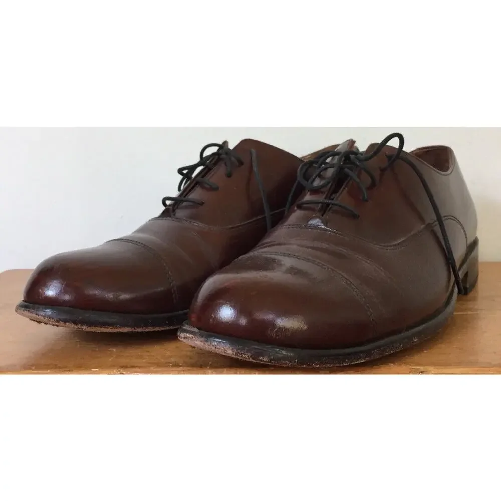 Bostonian Classics Brown Leather Sole Mens Oxford Lace Up Dress Shoes 8.5M 42